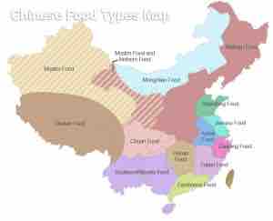 Traditional Chinese cuisine Eight Culinary Traditions map