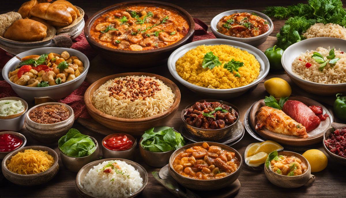 Image depicting various halal food items