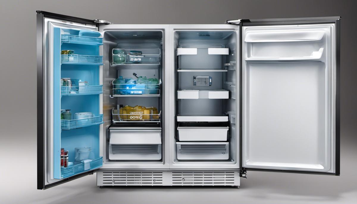 A diagram showing the impact of power loss on freezers, depicting a freezer and an electricity symbol.