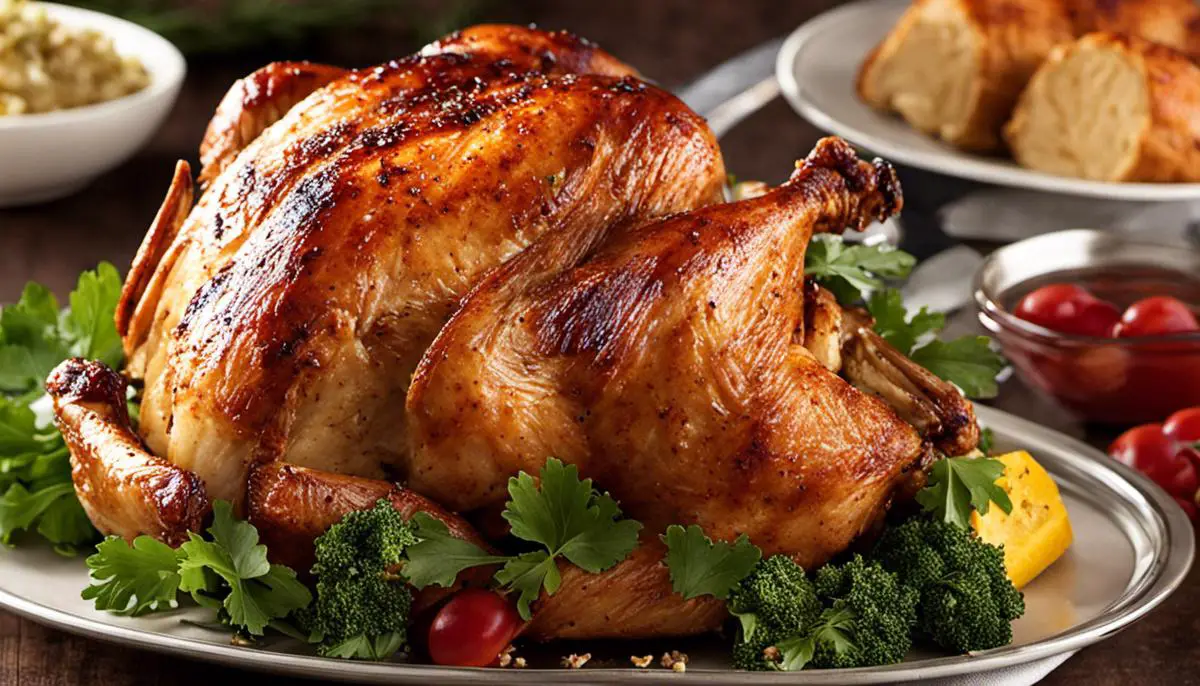 A delicious rotisserie chicken from Costco, seasoned to perfection and ready to be enjoyed.
