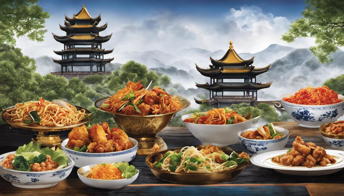 Menu cover featuring a variety of Chinese dishes