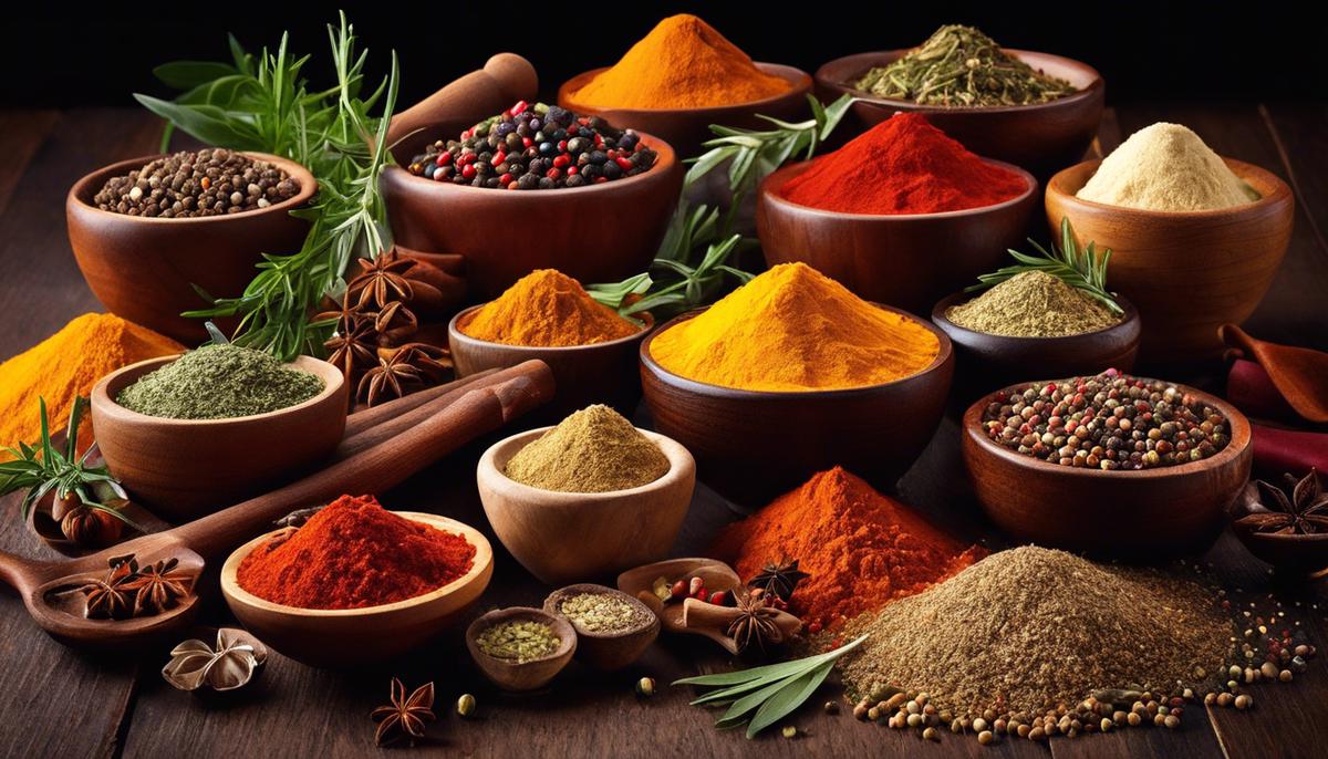An image of various spices and herbs, illustrating the diverse options for flavoring dishes.