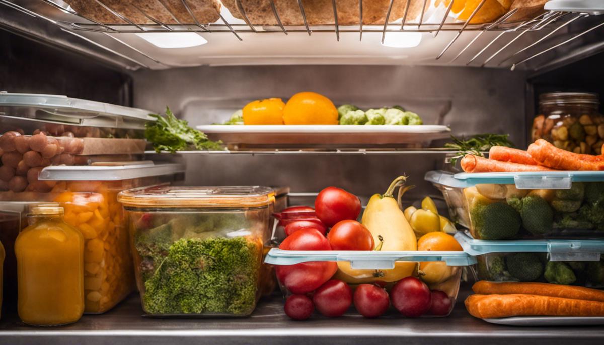 A person organizing food in a freezer, showcasing the importance of food preservation